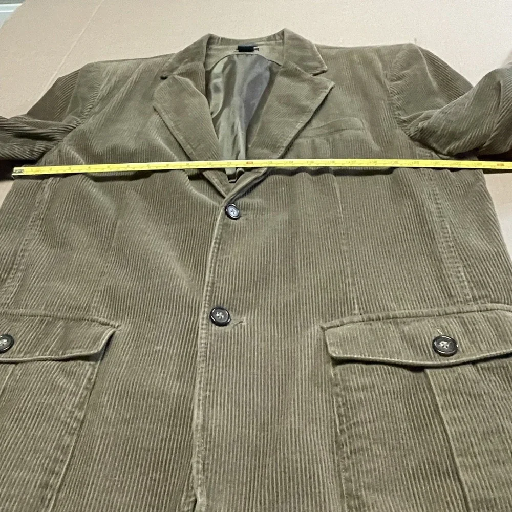 Izod Men's Tan Brown Corduroy 2 Button Blazer Jacket‎ Button Pockets Retro